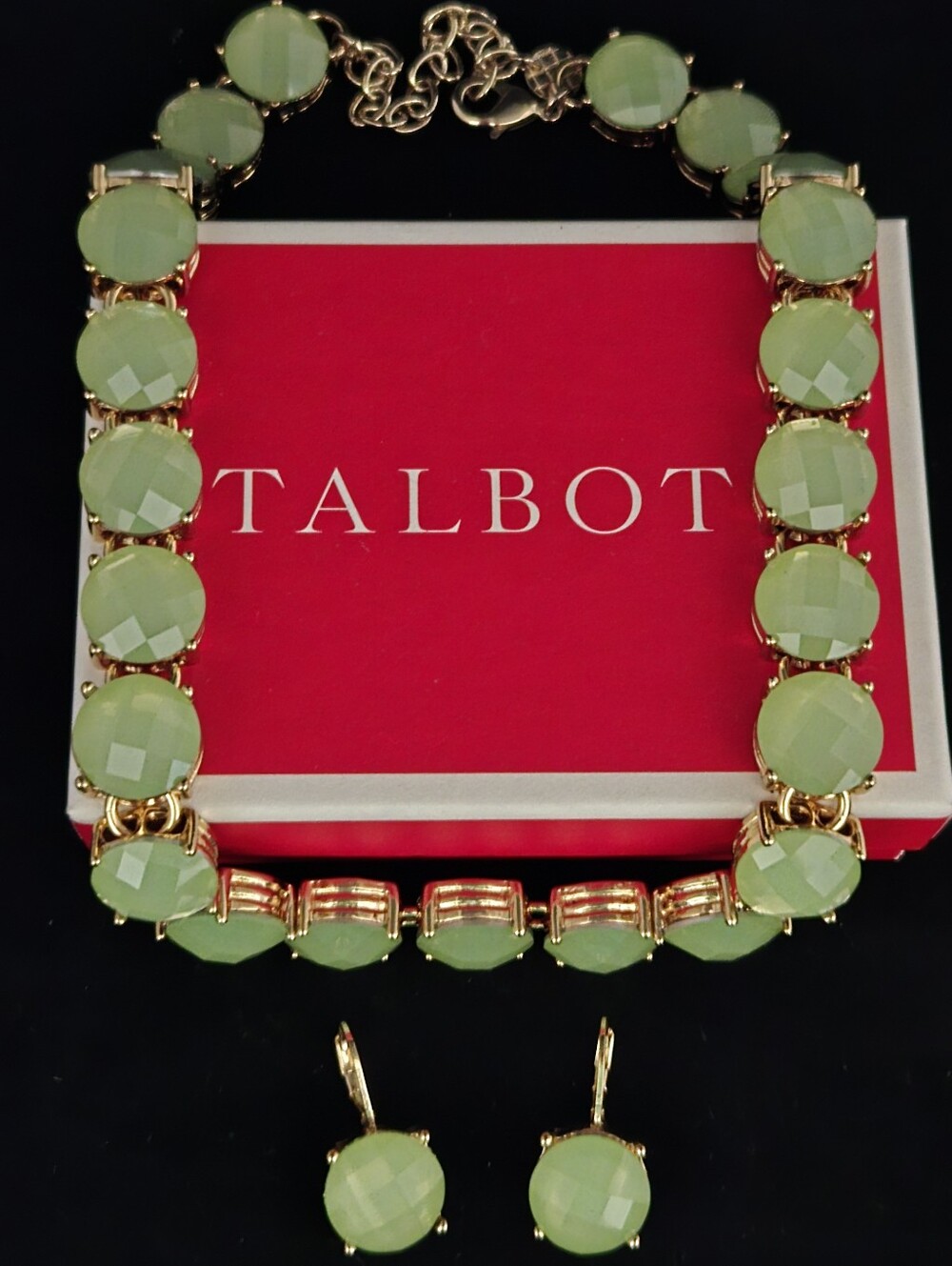 Talbots Mint Green Statement Necklace and Matching Earrings